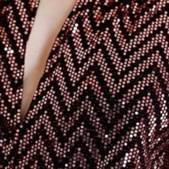 Sequin Sparkle Zig-Zag Print  Bodysuit - Picture 5 of 5